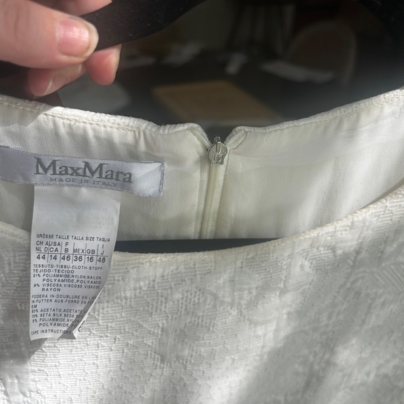 MaxMara White Sleeveless Mock Neck Sheath Dress - Picture 6 of 8